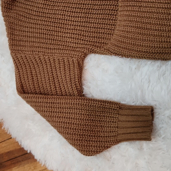 Anthropologie  oversized  chunky knit brown button close cardigan - Picture 7 of 11